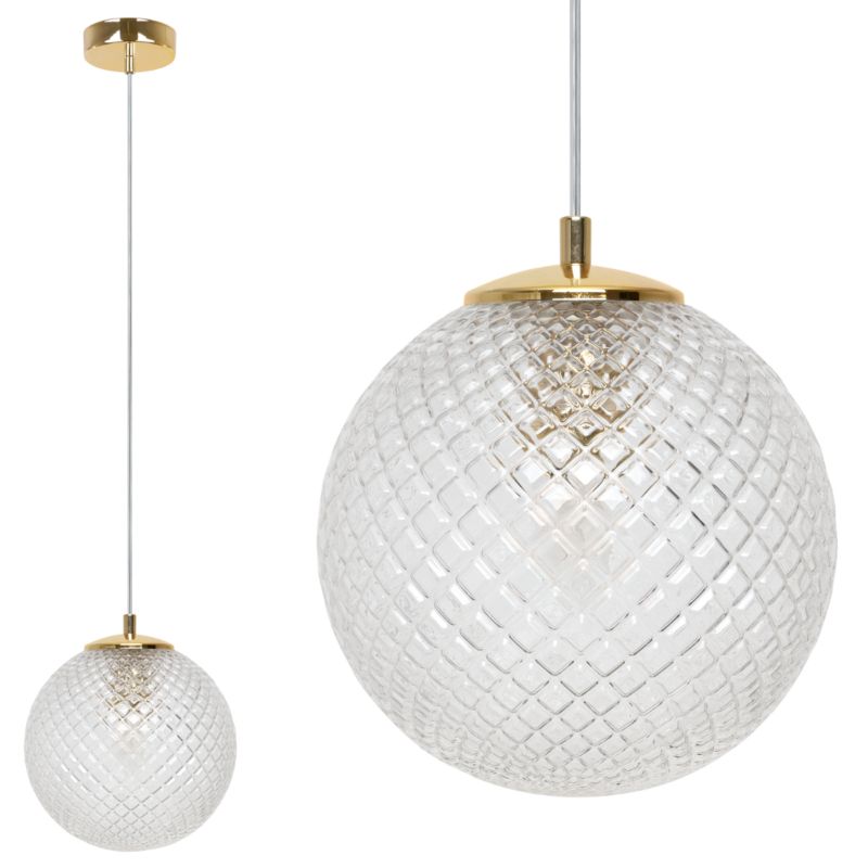 Lampa sufitowa wisząca Light Home LH Cannes 1x E27 60W klosz 20cm bezbarwny 1szt.