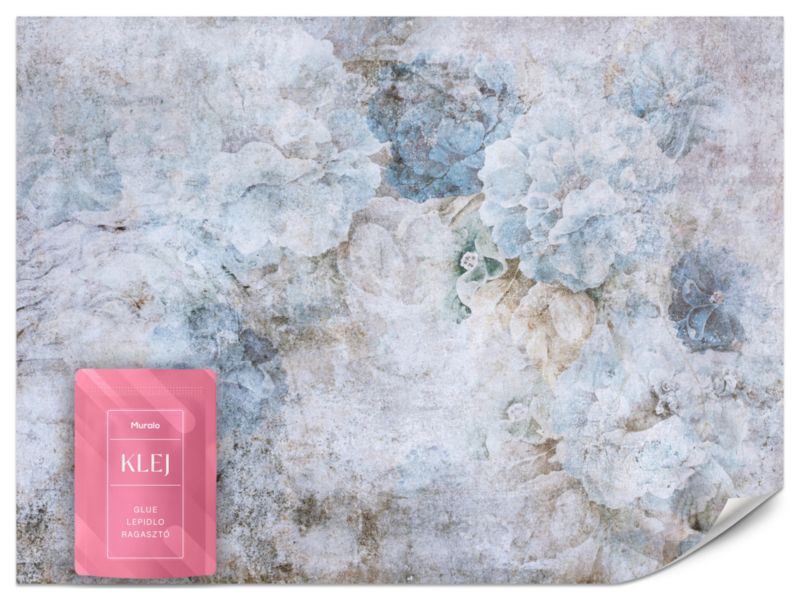 Fototapeta Muralo Niebieskie Hortensje Beton 200x140 cm 1szt.