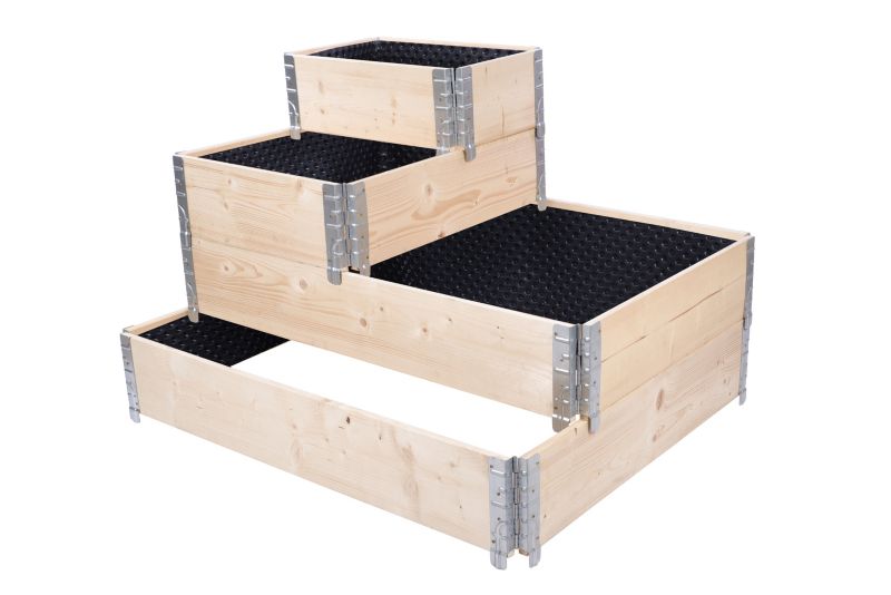 Skrzynia na warzywa MODO24 40x120x100 cm naturalne drewno 1 szt. z folią kubełkową 1 szt.