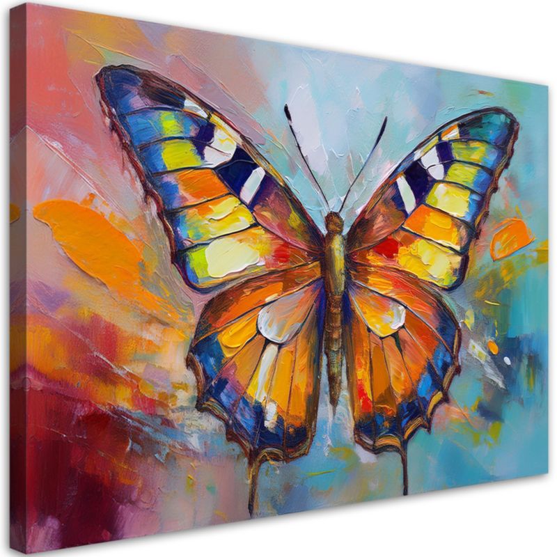 Obraz na płótnie Feeby Kolorowy Motyl 90x60cm 1szt
