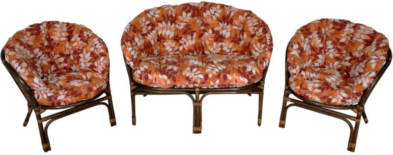 Poduszka na meble rattanowe wiklinowe AMPO komplet czerwony bordowy 1 szt.