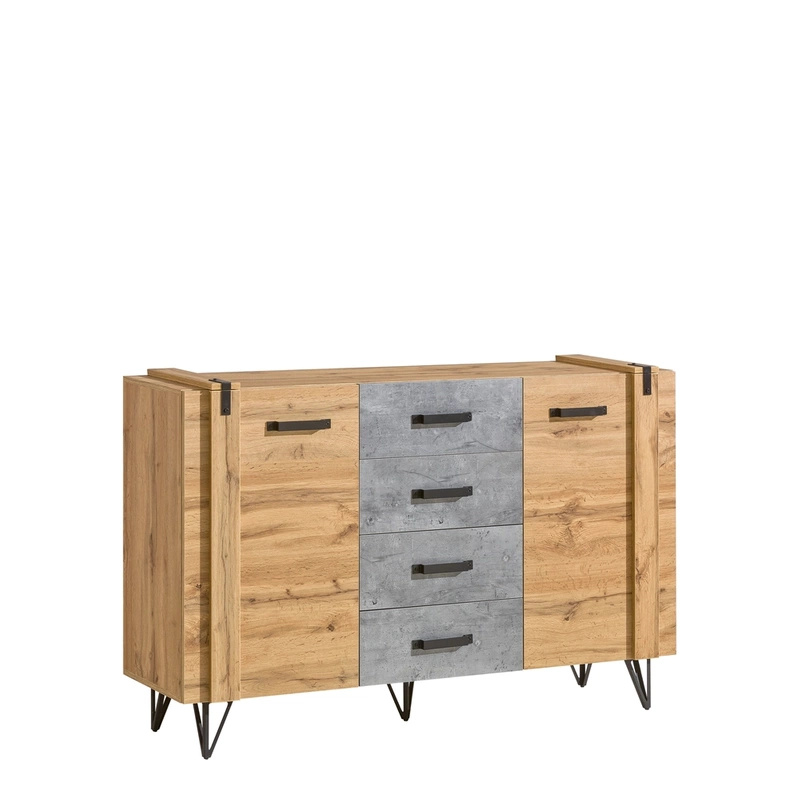 Pojemna komoda do salonu z szufladami 135 cm LOSTI