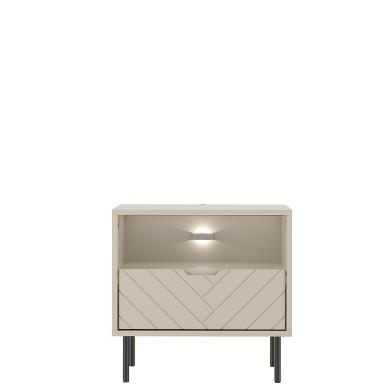 Szafka nocna do sypialni 53 cm z szufladą MIVIO kaszmir