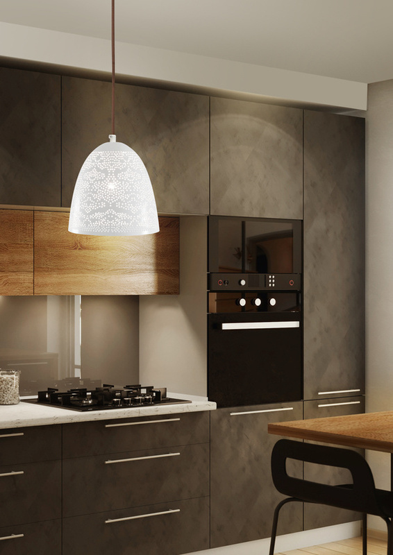 Biała lampa wisząca sufitowa regulowana do salonu BENE metal