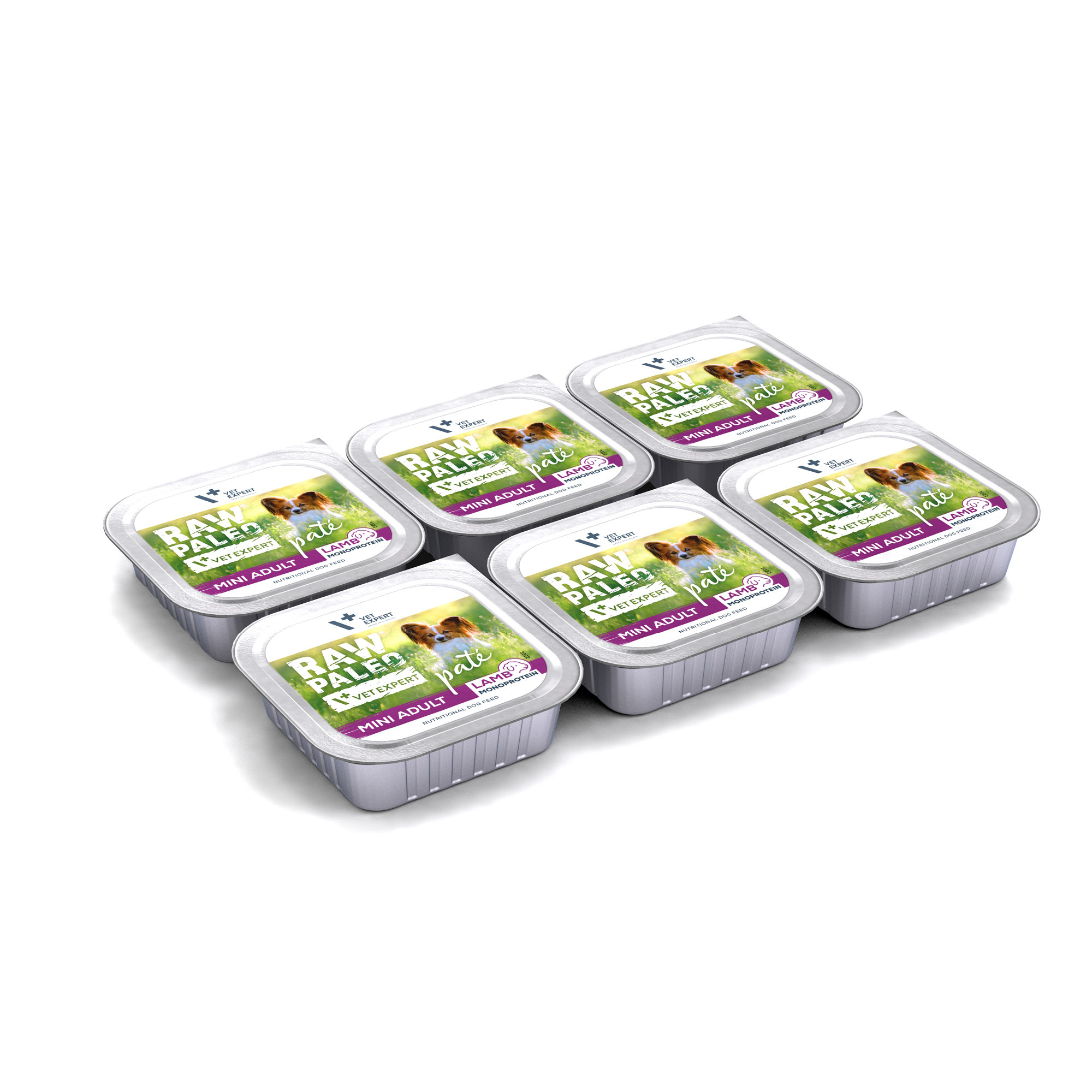 RAW PALEO PATE MINI ADULT LAMB 6x150g - mokra karma dla psów dorosłych - jagnięcina