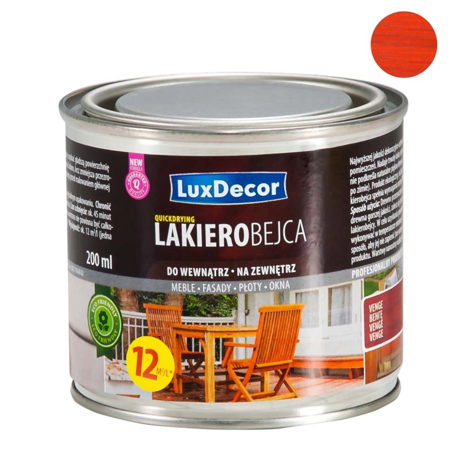 LuxDecor Lakierobejca do drewna mahoń 200 ml
