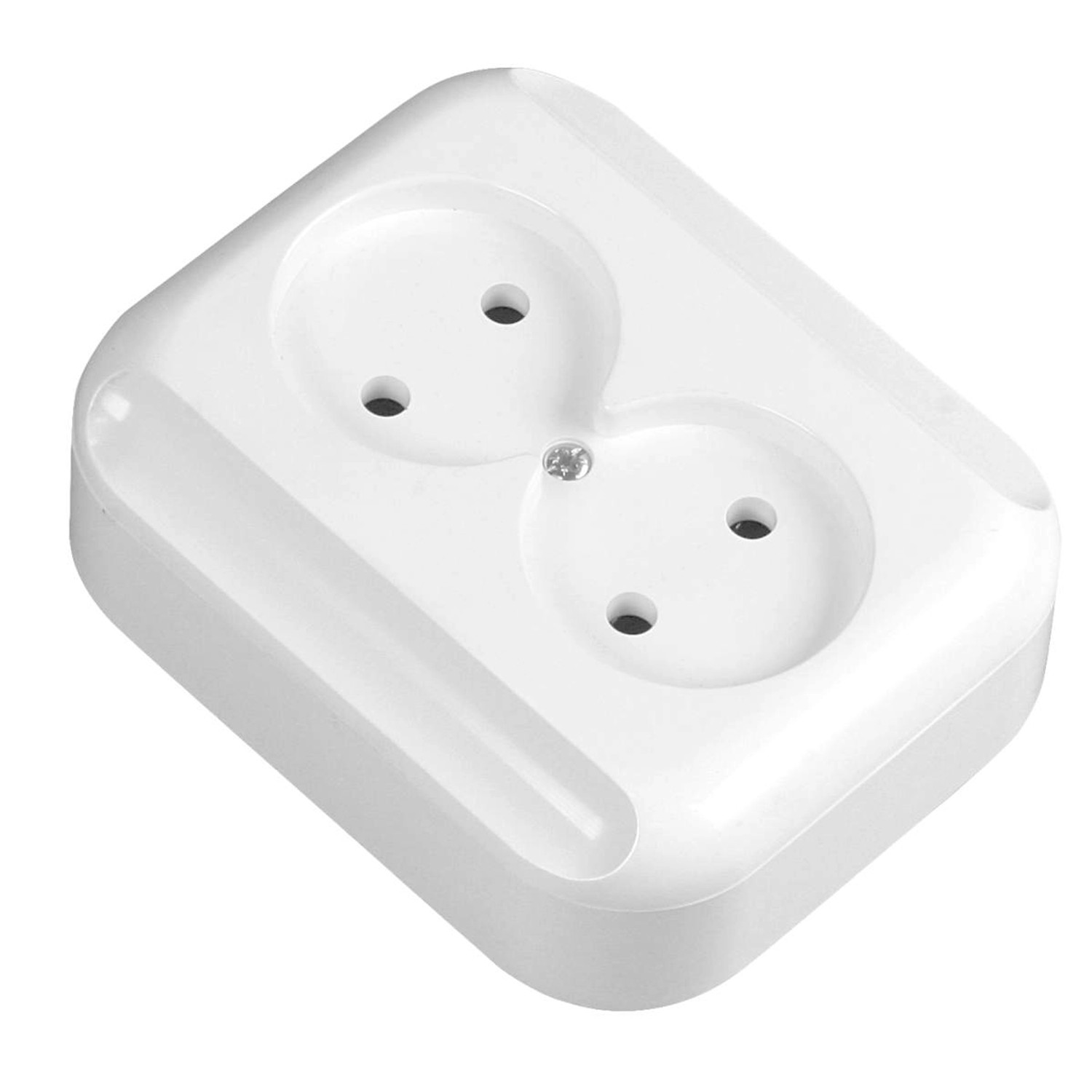 Gniazdo natynkowe podwójne b/u, białe