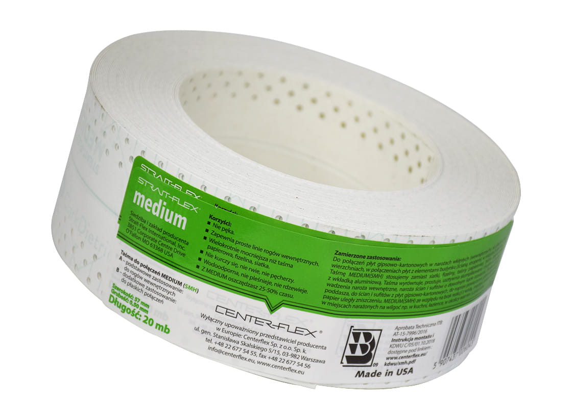 STRAIT-FLEX TAŚMA MASKUJĄCA DO PŁYT GK SMH-MEDIUM 20MB ZIELONA