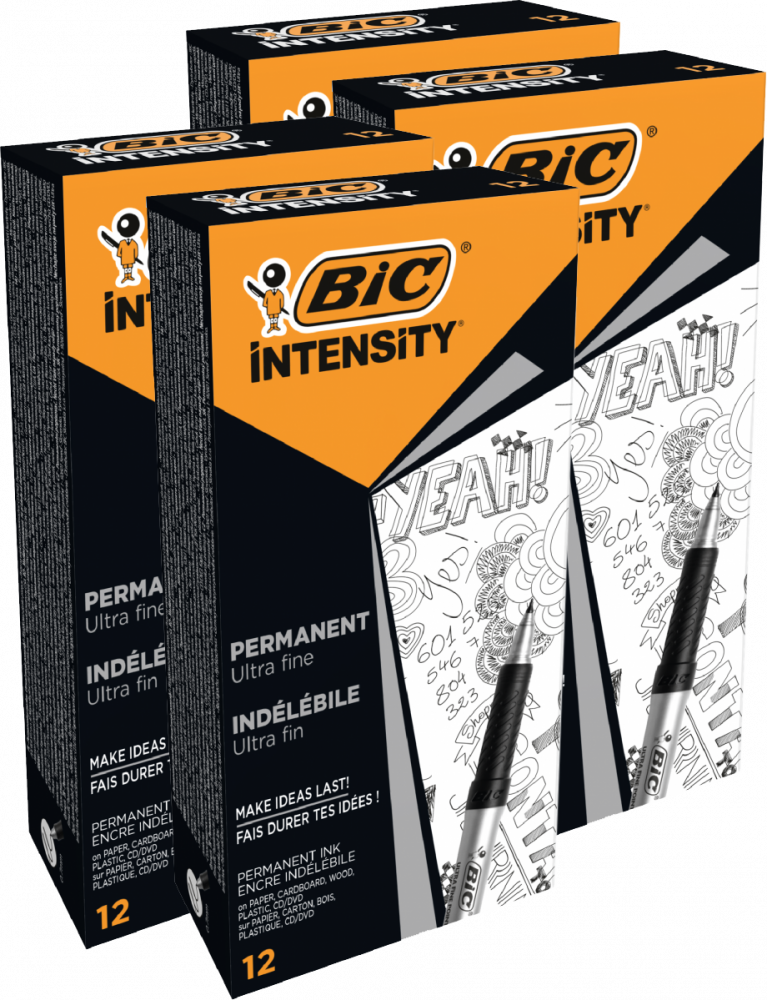 48x Marker Bic Ultra Fine, do płyt CD/DVD, okrągła, 0.8mm, czarny