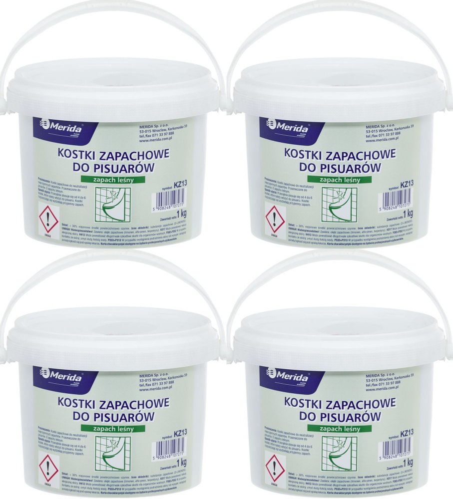 4x Kostki zapachowe do pisuaru Merida, 1kg (ok 35 sztuk), leśny