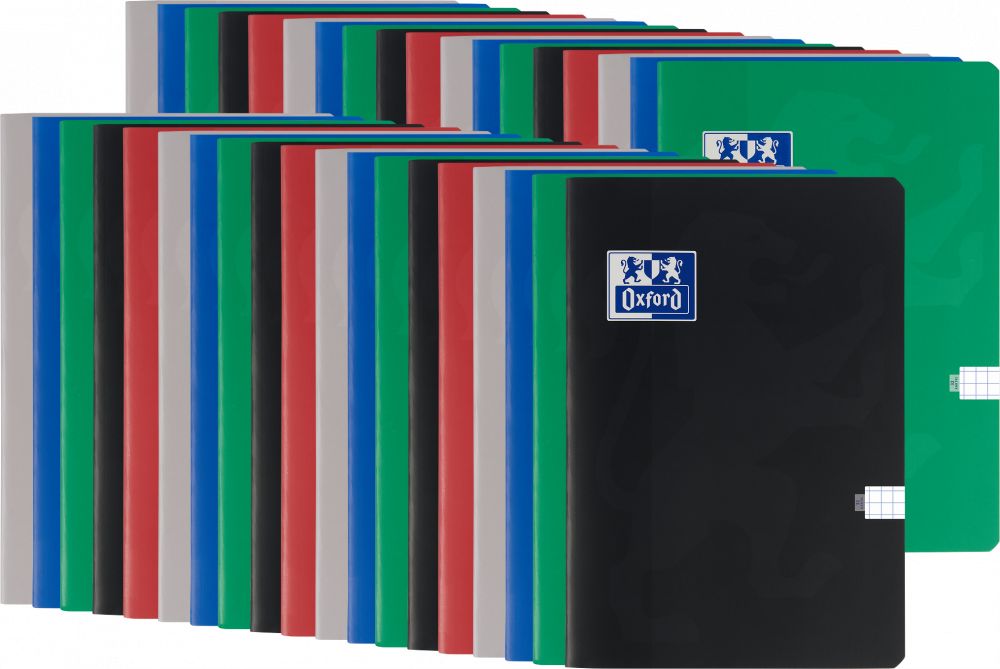 80x Zeszyt w kratkę Oxford Esse, A5, miękka oprawa, 32 kartki, mix kolorów
