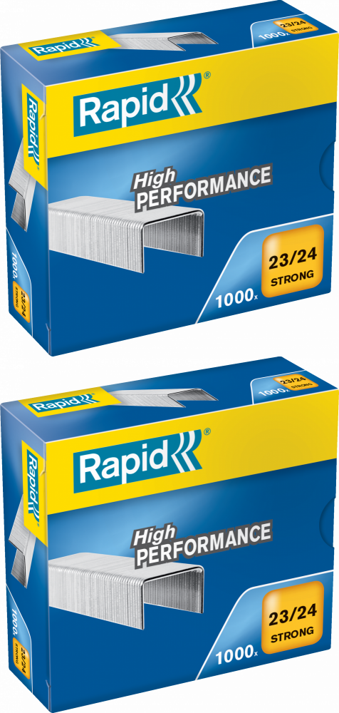 2x Zszywki Rapid Strong, 23/24 1M, 1000 sztuk, srebrny
