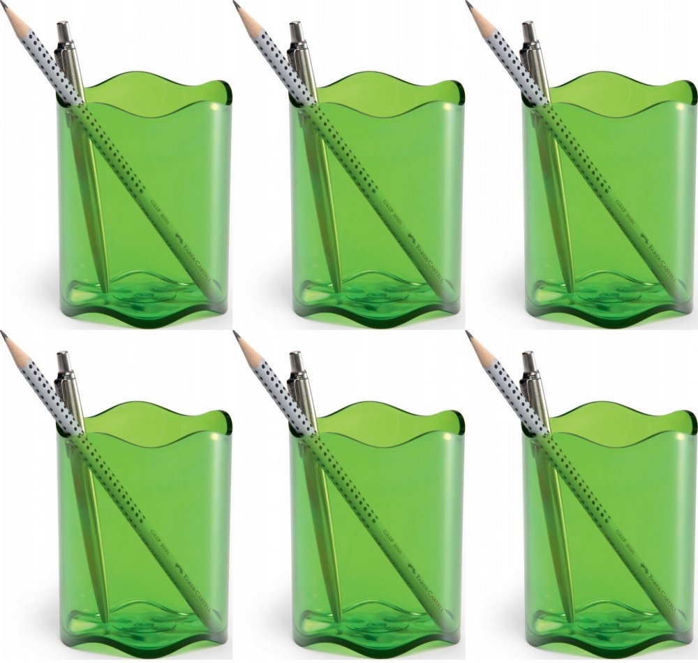 6x Kubek na długopisy Durable Trend, 80x102mm, przezroczysty jasnozielony