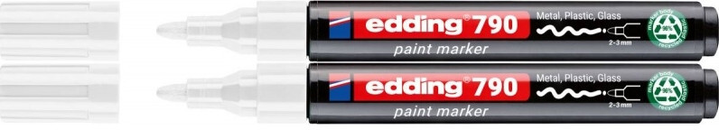 2x Marker olejowy edding e-790 PCR, okrągła, 2-3 mm, biały