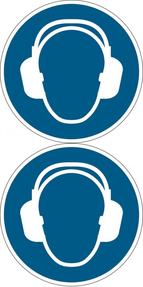 2x Naklejka podłogowa/znacznik Durable, symbol „Ochrona słuchu”, 1 sztuka