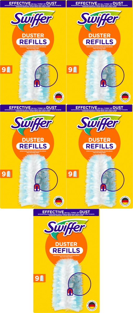 5x Wkład wymienny do miotełek Swiffer Duster, do kurzu, 9 sztuk