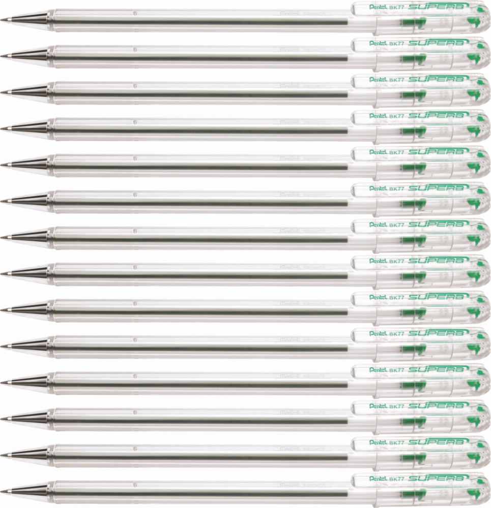 12x Długopis Pentel, Superb BK77, 0.7mm zielony