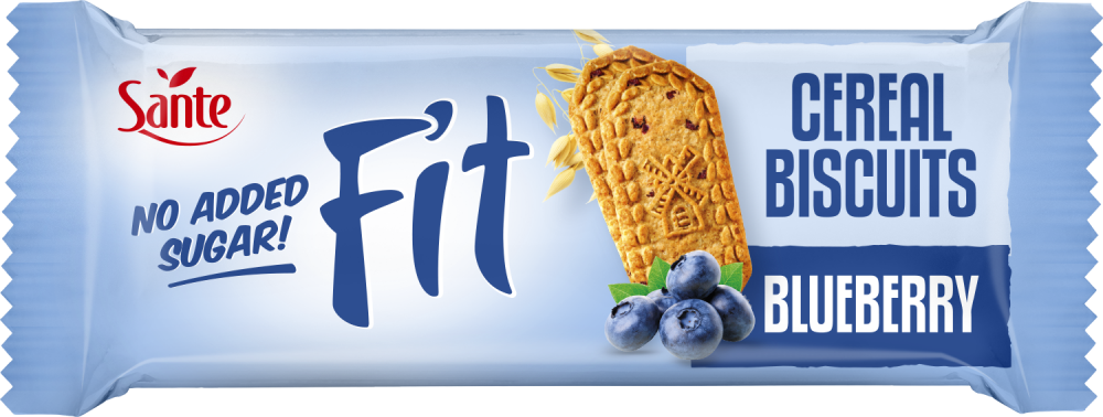Ciasteczka zbożowe Sante Fit, z jagodą, bez cukru, 50g