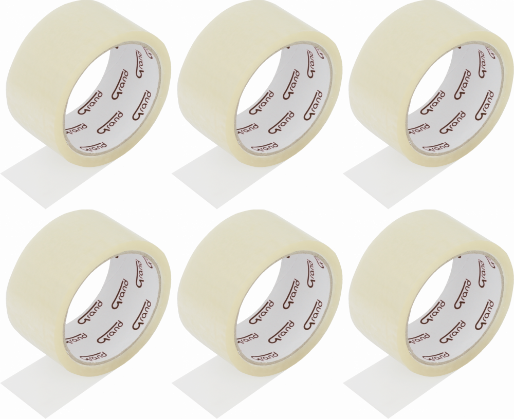 6x Taśma pakowa Grand,akryl, 48mm x 50m, transparentny