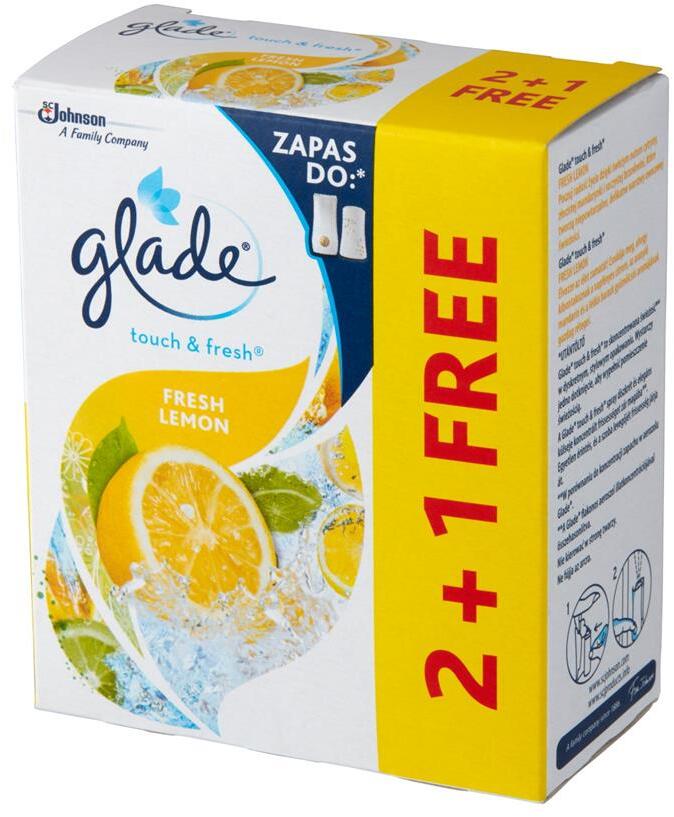 Wkład do odświeżacza automatycznego Glade by Brise Touch & Fresh Fresh Lemon, cytryna, 3x10ml - zapas