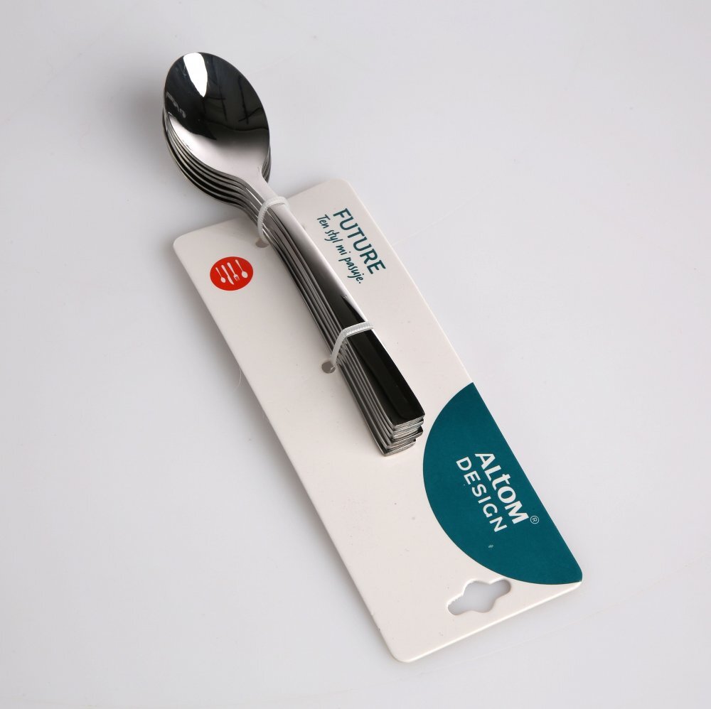 2x łyżeczki do herbaty Altom Design Future, 6 sztuk, blister, srebrny