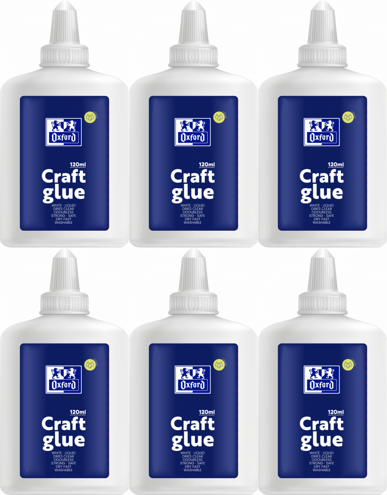 6x Klej Oxford Craft, w płynie, 120ml, biały