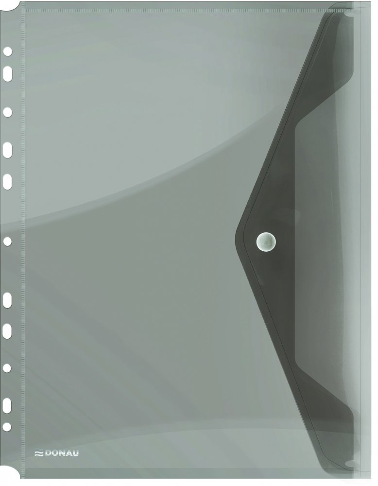 Teczka koperta do segregatora A4, Donau, na zatrzask, dymny