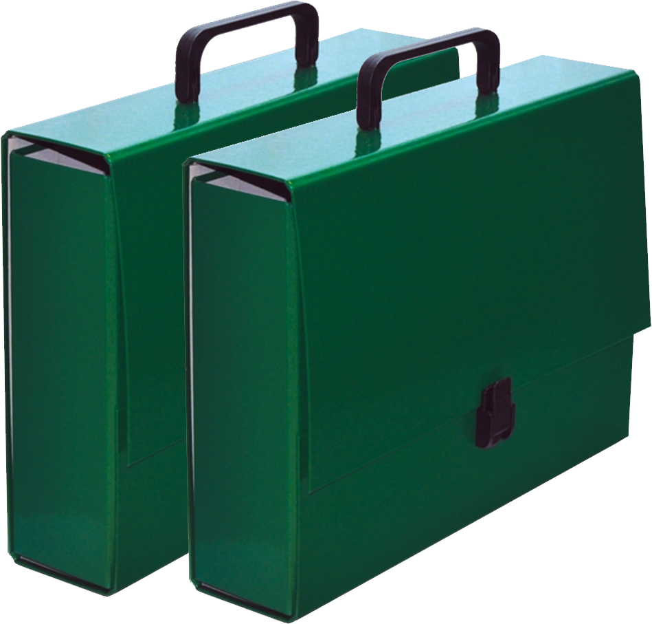 2x Teczka z rączką VauPe Classic II, na klips, A4, 80mm, zielony