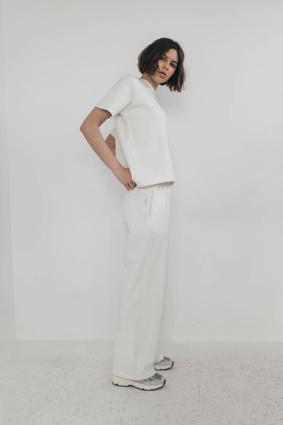 Spodnie R-GOL Everyday Wide Damskie - Biały