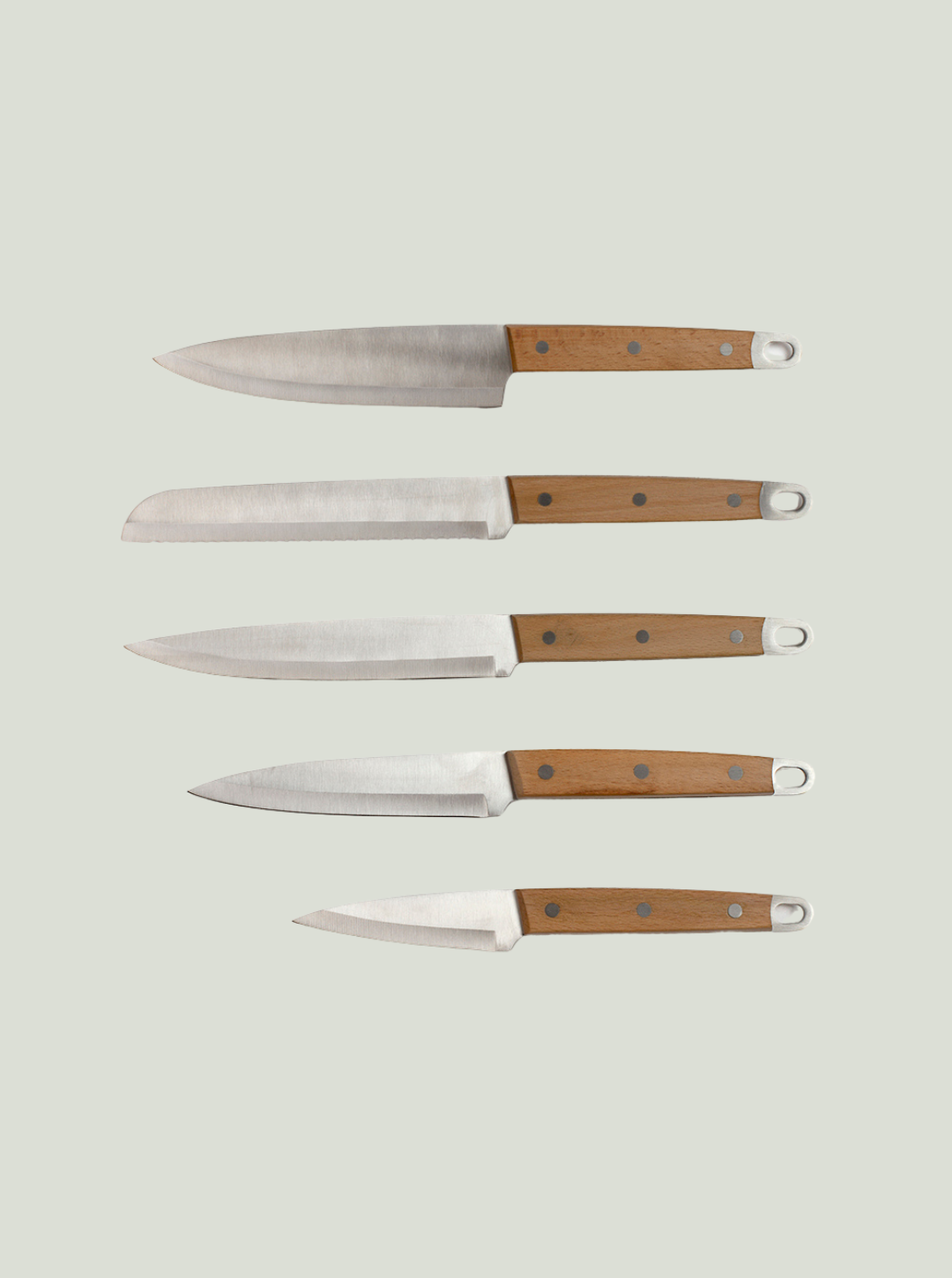Zestaw 5 noży z drewnianą rączką LIVOO