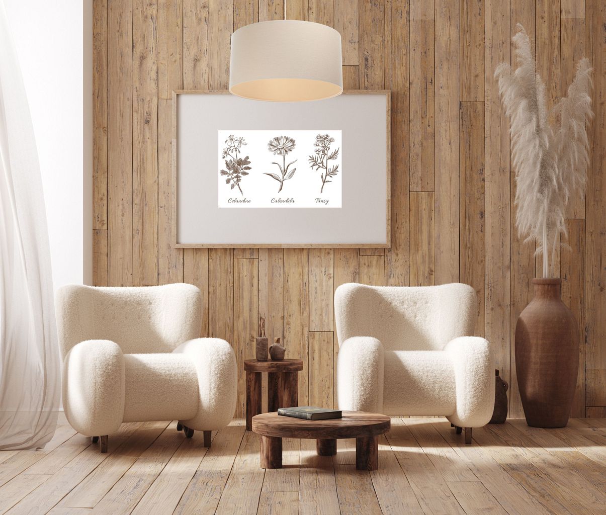 BPS Koncept Boho lampa wisząca 1x60W len 0E0-130-40