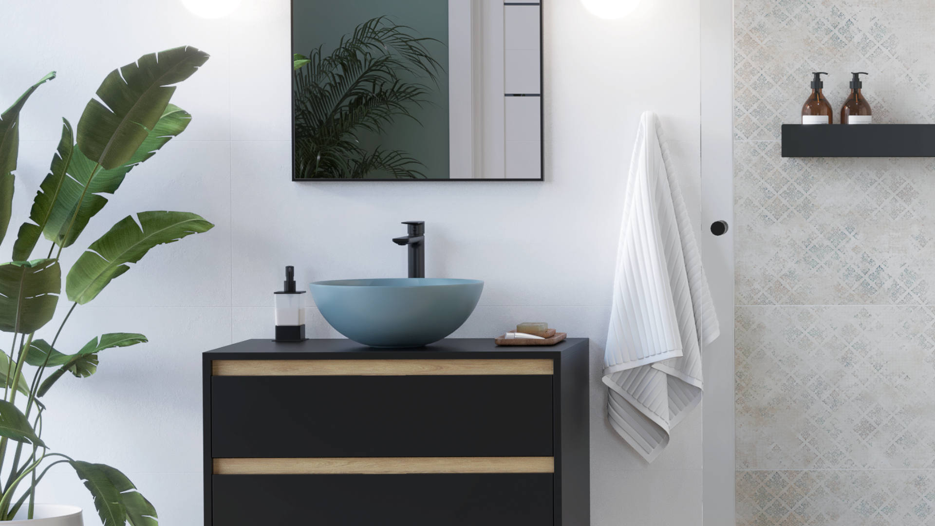 Excellent Glad bateria umywalkowa stojąca wysoka czarna ARNL.1102BS - Wysyłka w 24h