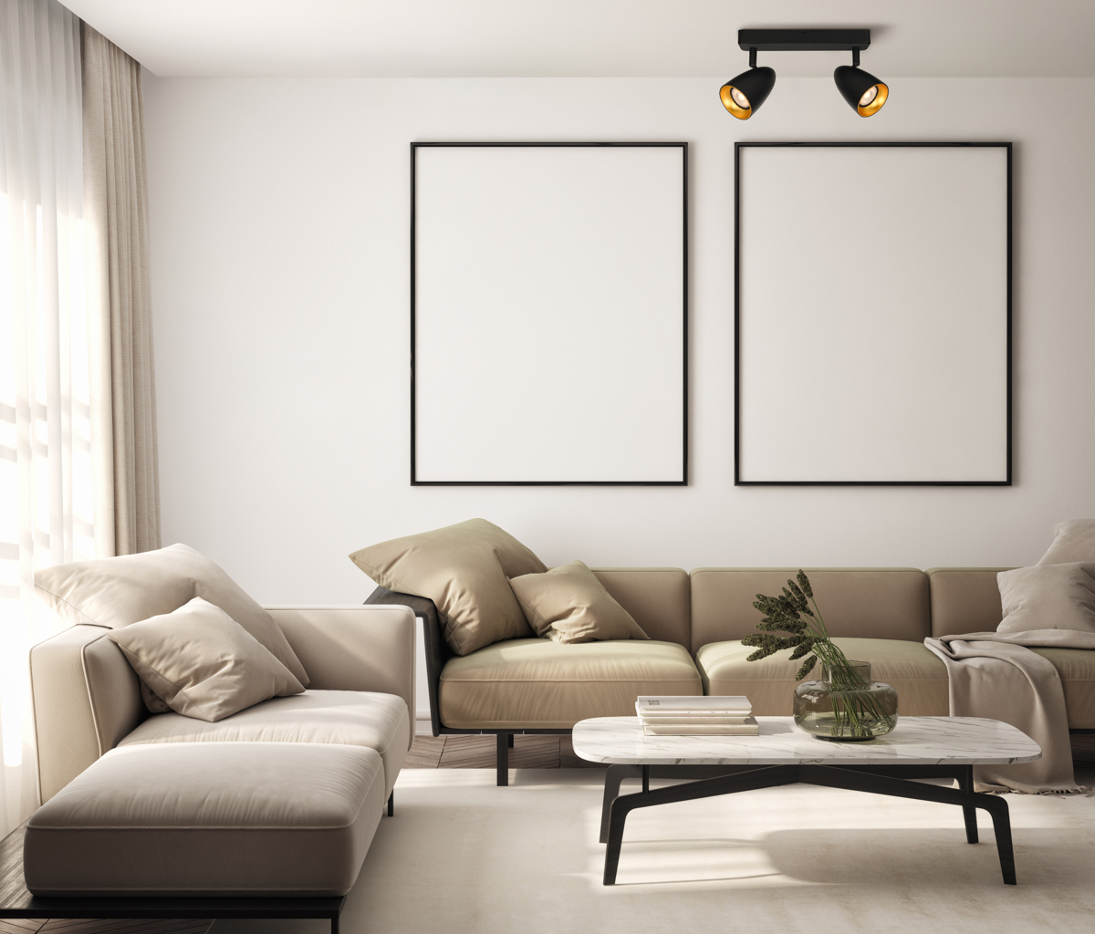 Italux Tino lampa podsufitowa 2x10 W czarna SPL-36748-2-BK-GD