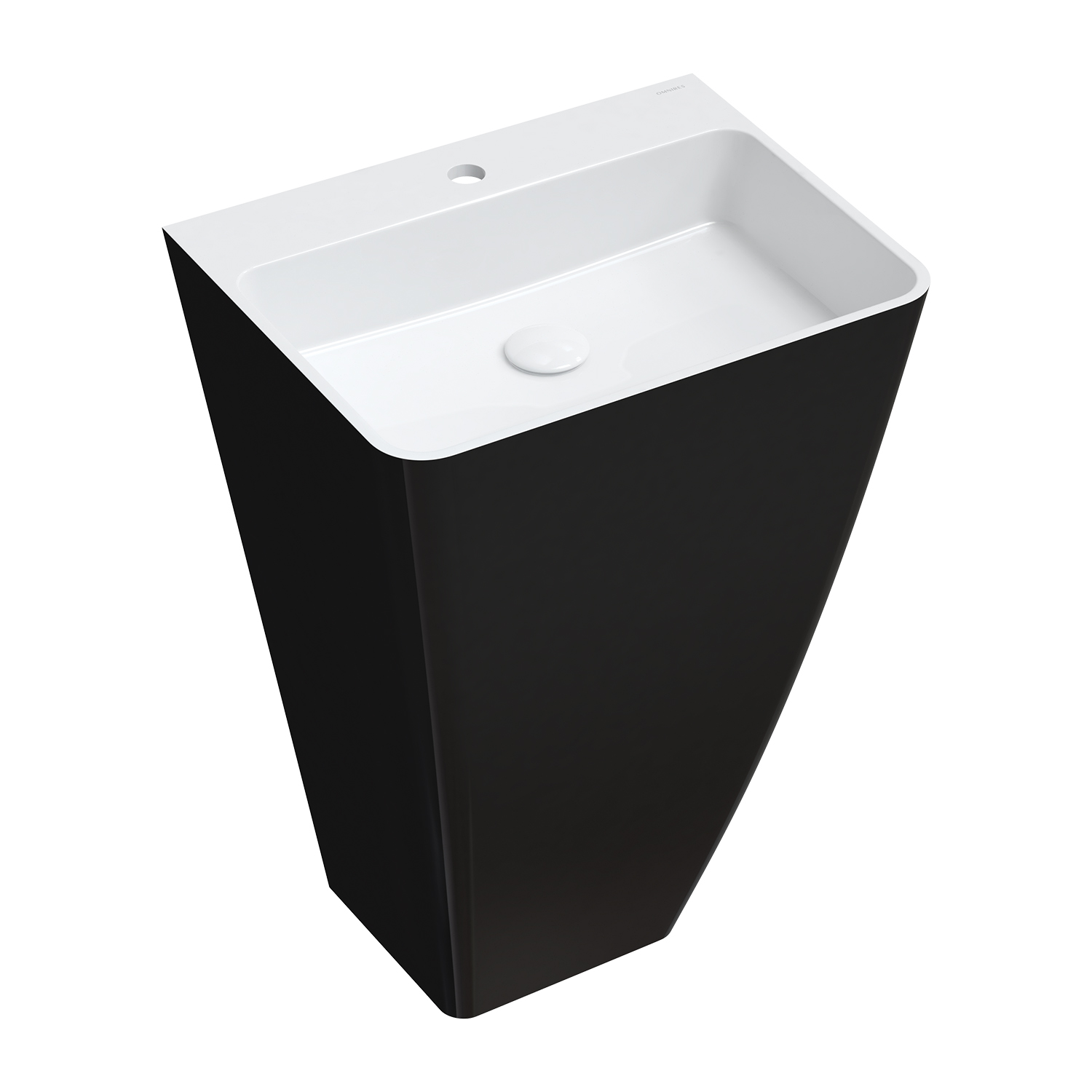 Omnires Parma M+ umywalka 55x43 cm prostokątna wolnostojąca czarny-biały PARMAUWBCP