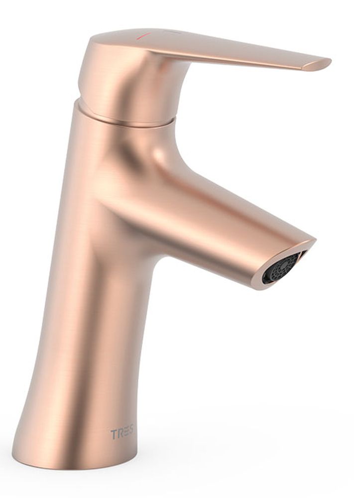 Tres Fuji bateria umywalkowa stojąca różowe złoto mat 28110402OPM