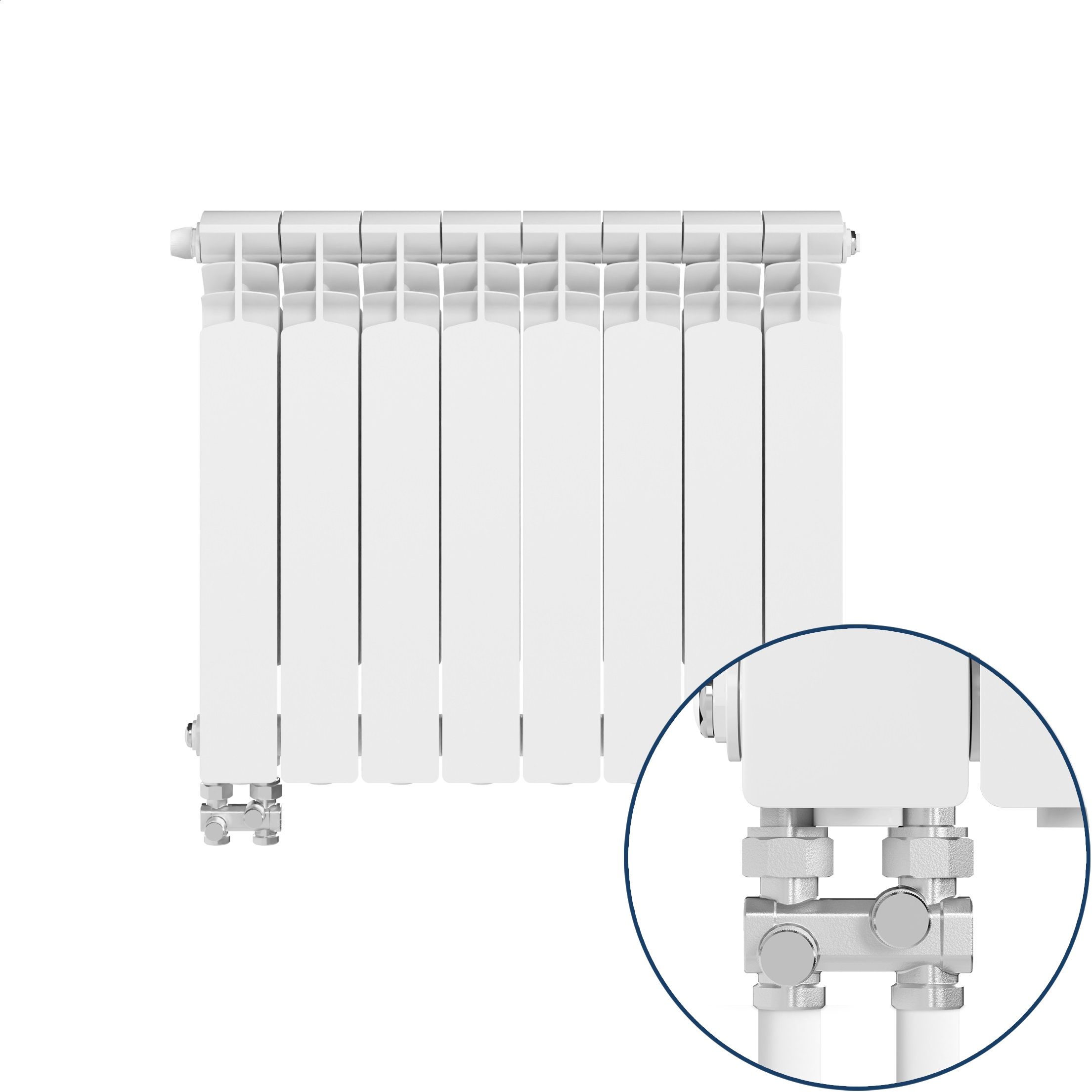 KFA Armatura G500F/D/8 grzejnik pokojowy 57,2x64,4 cm podłączenie dolne biały 789-084-44