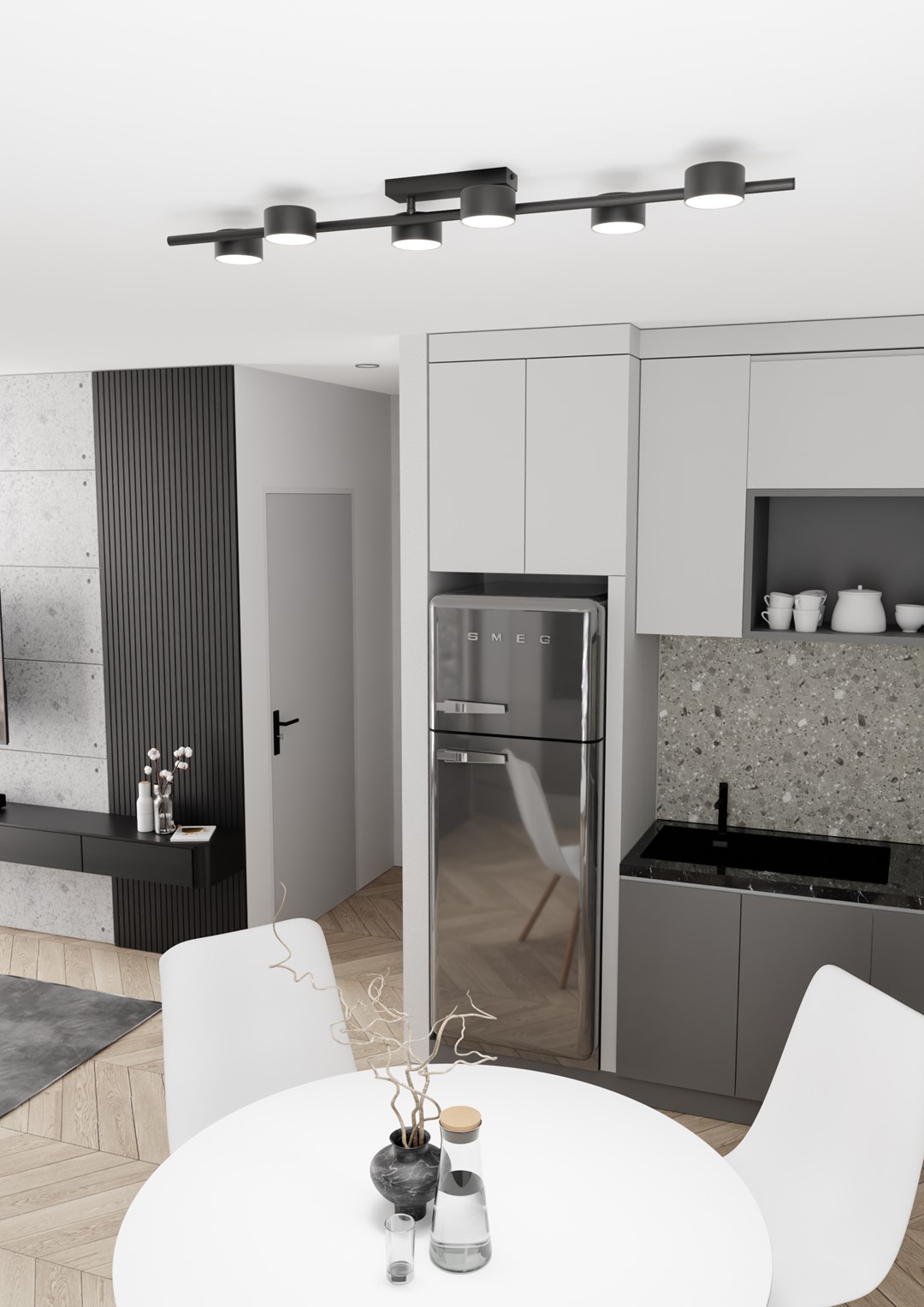 Emibig Bet lampa podsufitowa 6x12 W czarna 1467/6