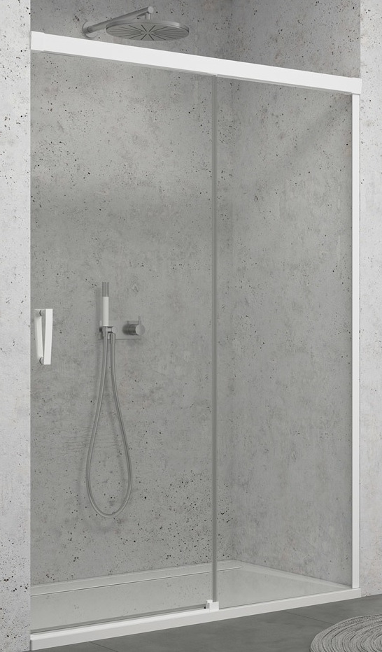 SanSwiss Cadura drzwi prysznicowe 120 cm prawe biały mat/szkło przezroczyste CAS2D1200907
