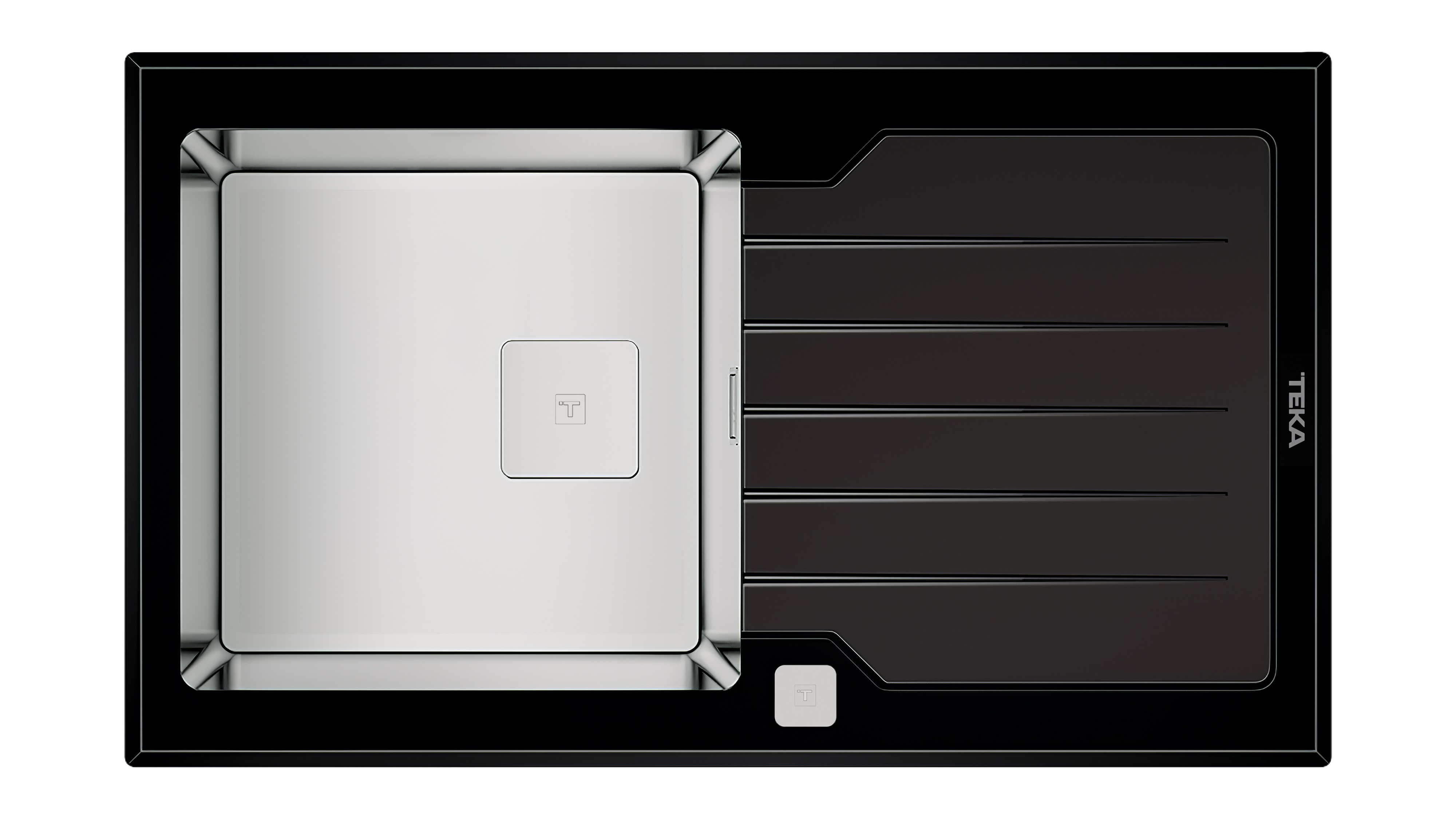 Teka Diamond RS15 1B 1D zlewozmywak 86x51 cm stal polerowana/szkło czarne 115100011 - Wysyłka w 24h