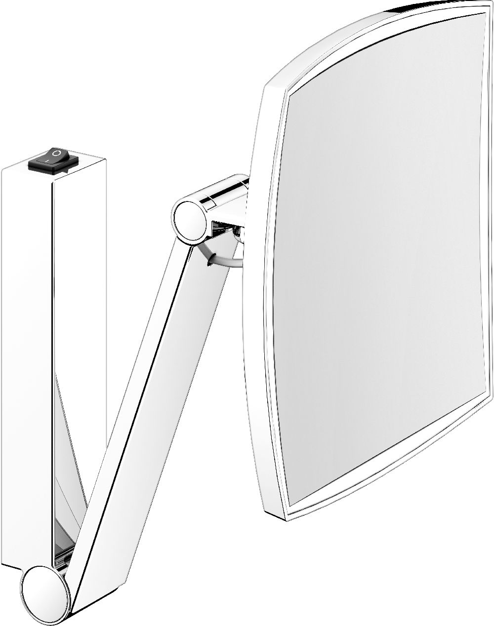 Keuco Cosmetic mirrors lusterko kosmetyczne 20x31 cm prostokątne z oświetleniem brąz szczotkowany 17613039004