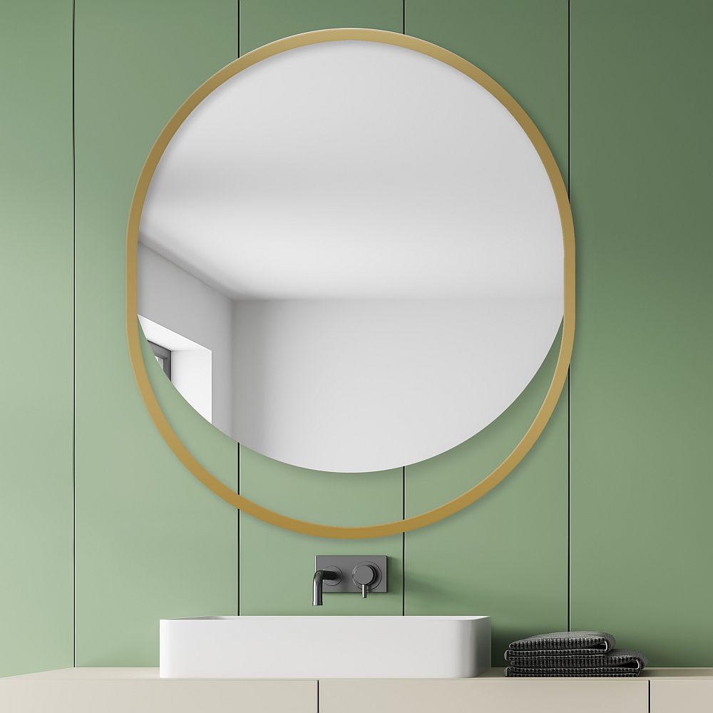 Guarda Ravel lustro 70x85 cm owalne złoty FOR-RAV-ZLOTY-70X85