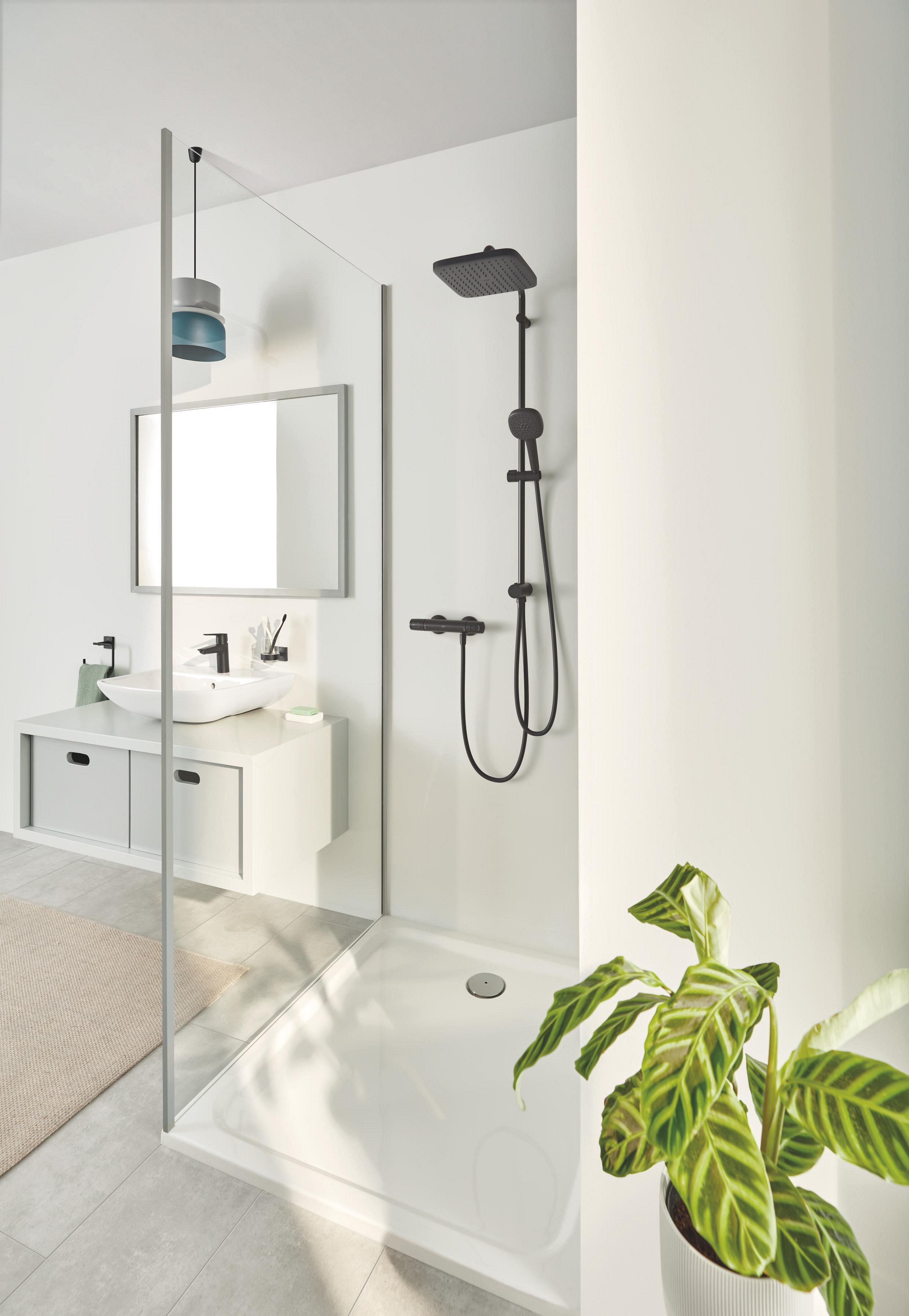 Grohe Vitalio Comfort 250 zestaw prysznicowy ścienny z deszczownicą czarny mat 266982431 - Wysyłka w 24h