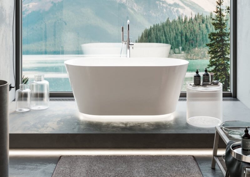 Polimat Ida wanna wolnostojąca 150x75 cm mineral composite biała 00301