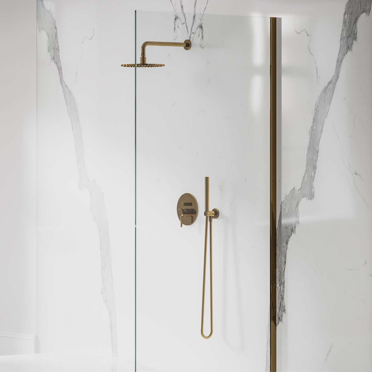 Omnires Y zestaw prysznicowy podtynkowy z deszczownicą złoty SYSY19GL - Wysyłka w 24h