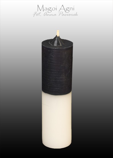 Świeca cofająca CZARNO BIAŁA - uniwersalna