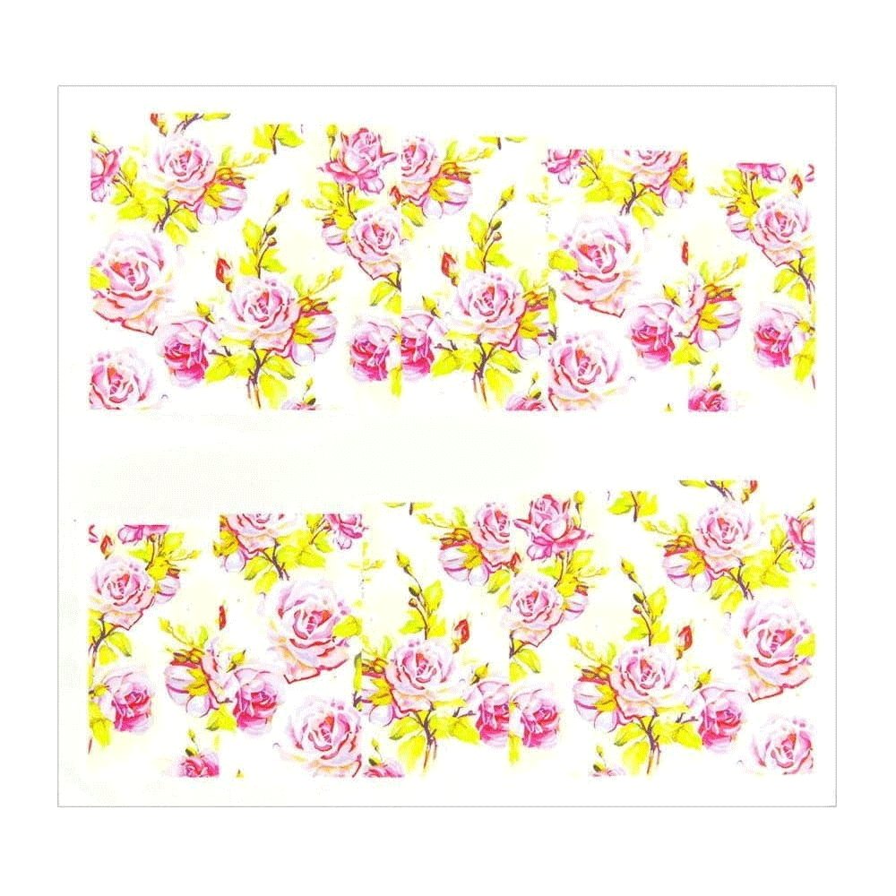 Naklejki wodne do paznokci arkusz 7 x 6,5 cm na 10 palców c Nr 162