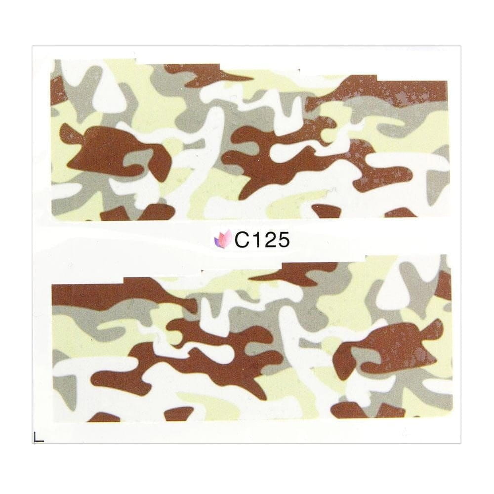 Naklejki wodne do paznokci arkusz 7 x 6,5 cm na 10 palców Nr c125