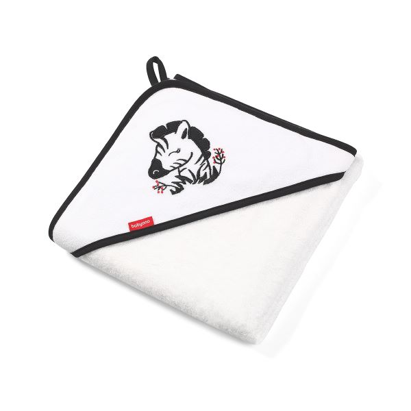 Baby Ono, Okrycie kąpielowe bambusowe z kapturkiem – ręcznik kąpielowy 85 x 85 cm - 343-Biały 01