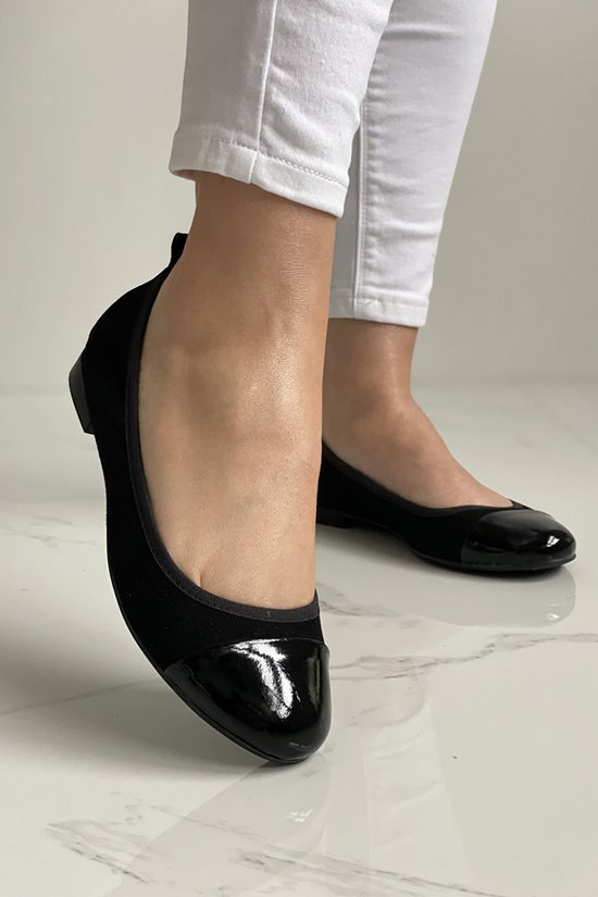 Baleriny damskie 92/2 CZARNY ZAMSZ/L