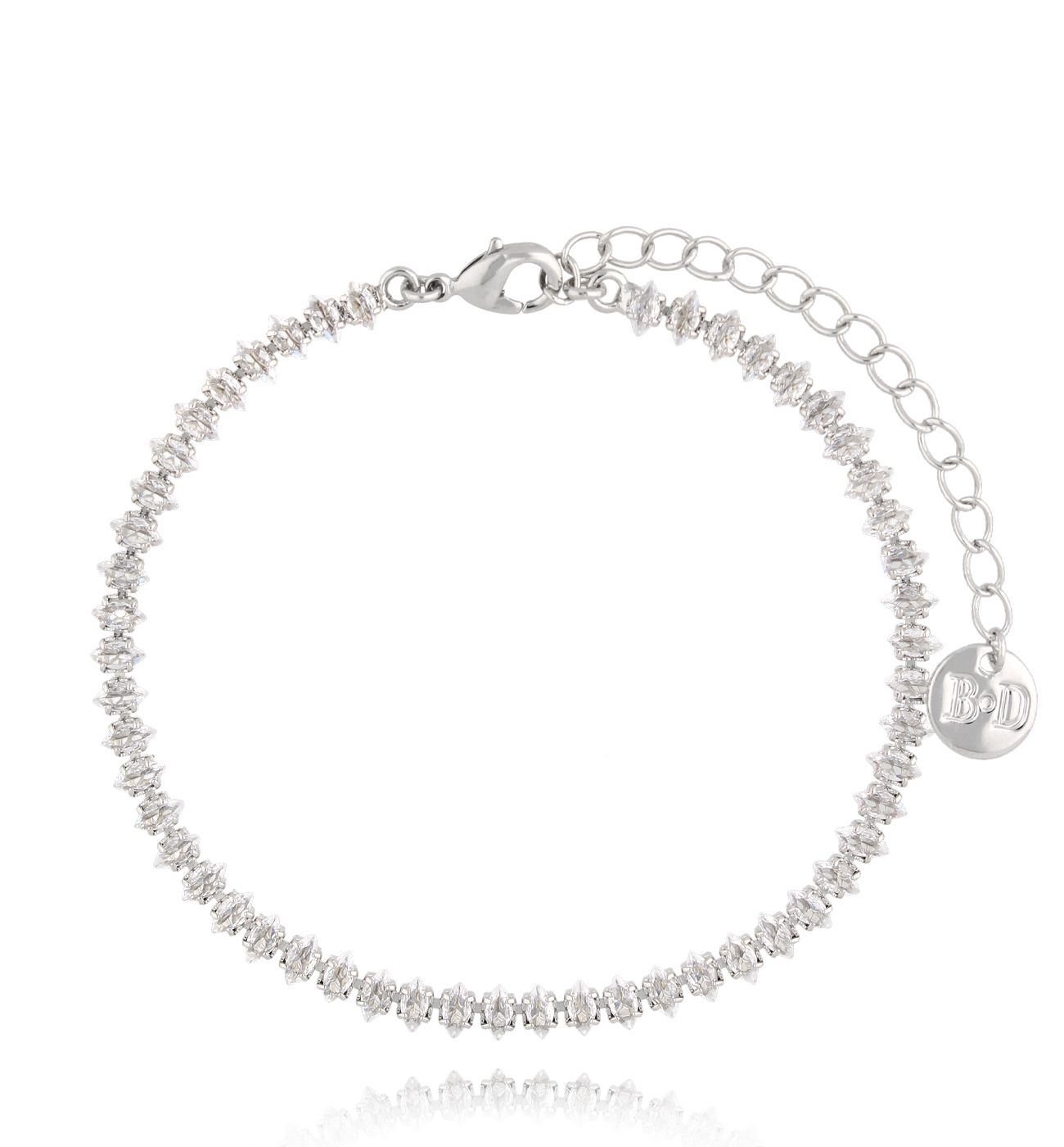 Bransoletka tenisowa z kryształkami transparentnymi cienka Este BSS0203